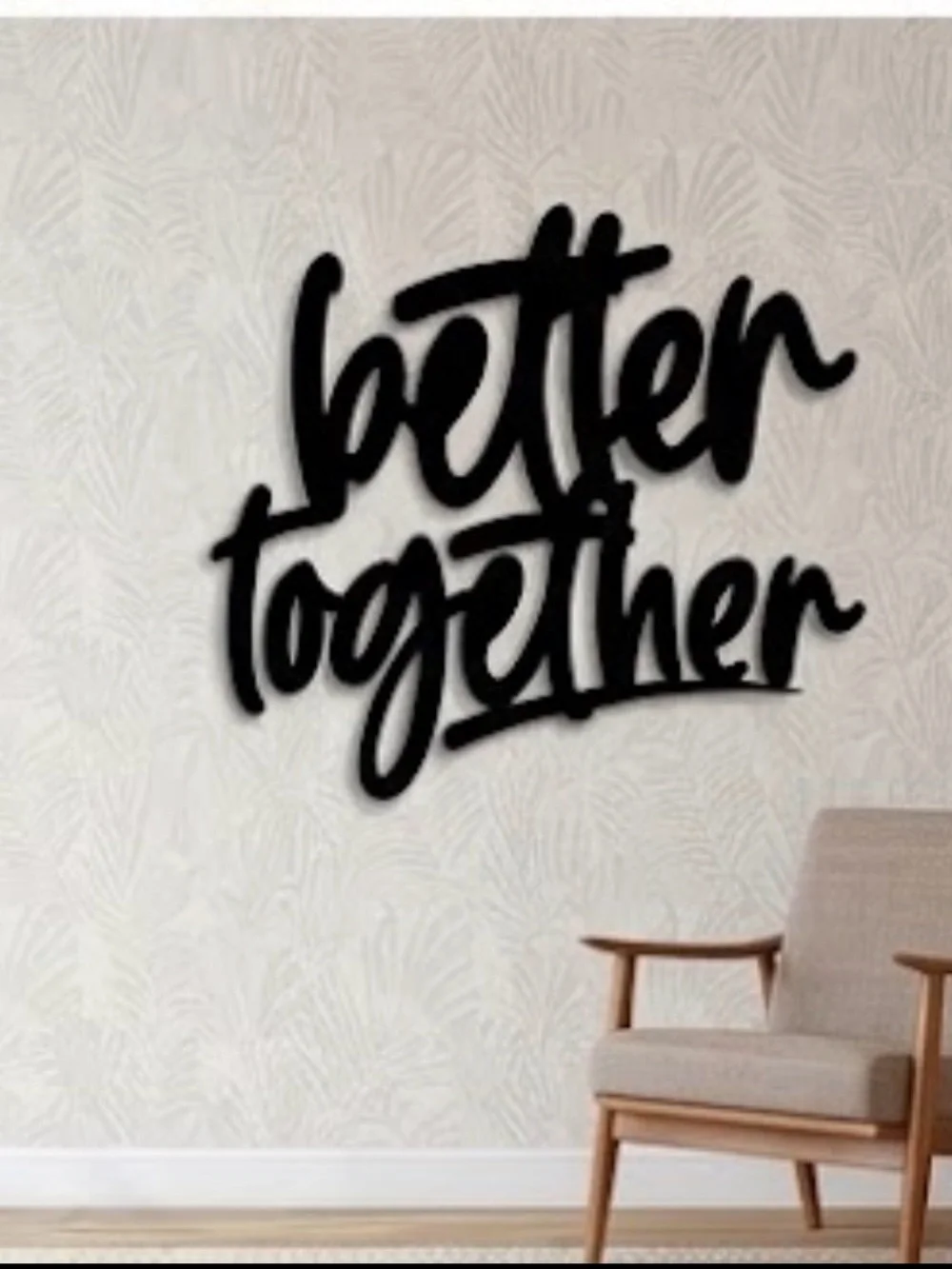 Better Together Script Wall Art - Black